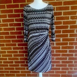 Tahari elegant black and white dress